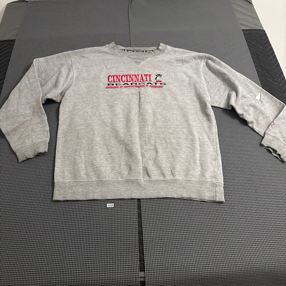 Vintage Starter Team Cincinnati Bearcats Sweatshirt Gray Embroidered Mens Large‎